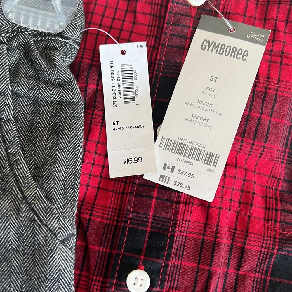 5T outfit.  Top is Gymboree.‎ Bottoms are old navy. Plaid shirt w/twill bottoms